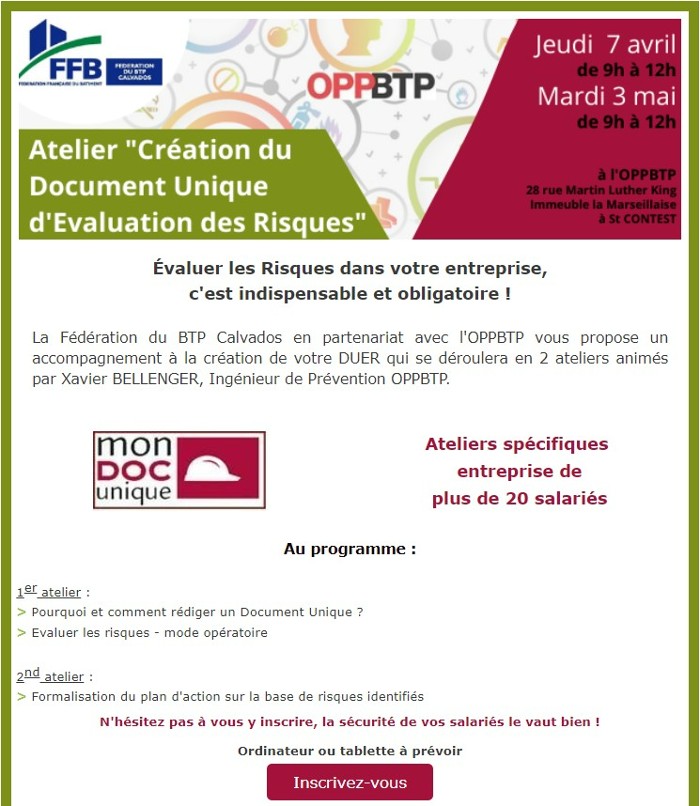 Invitation Atelier Création DU +