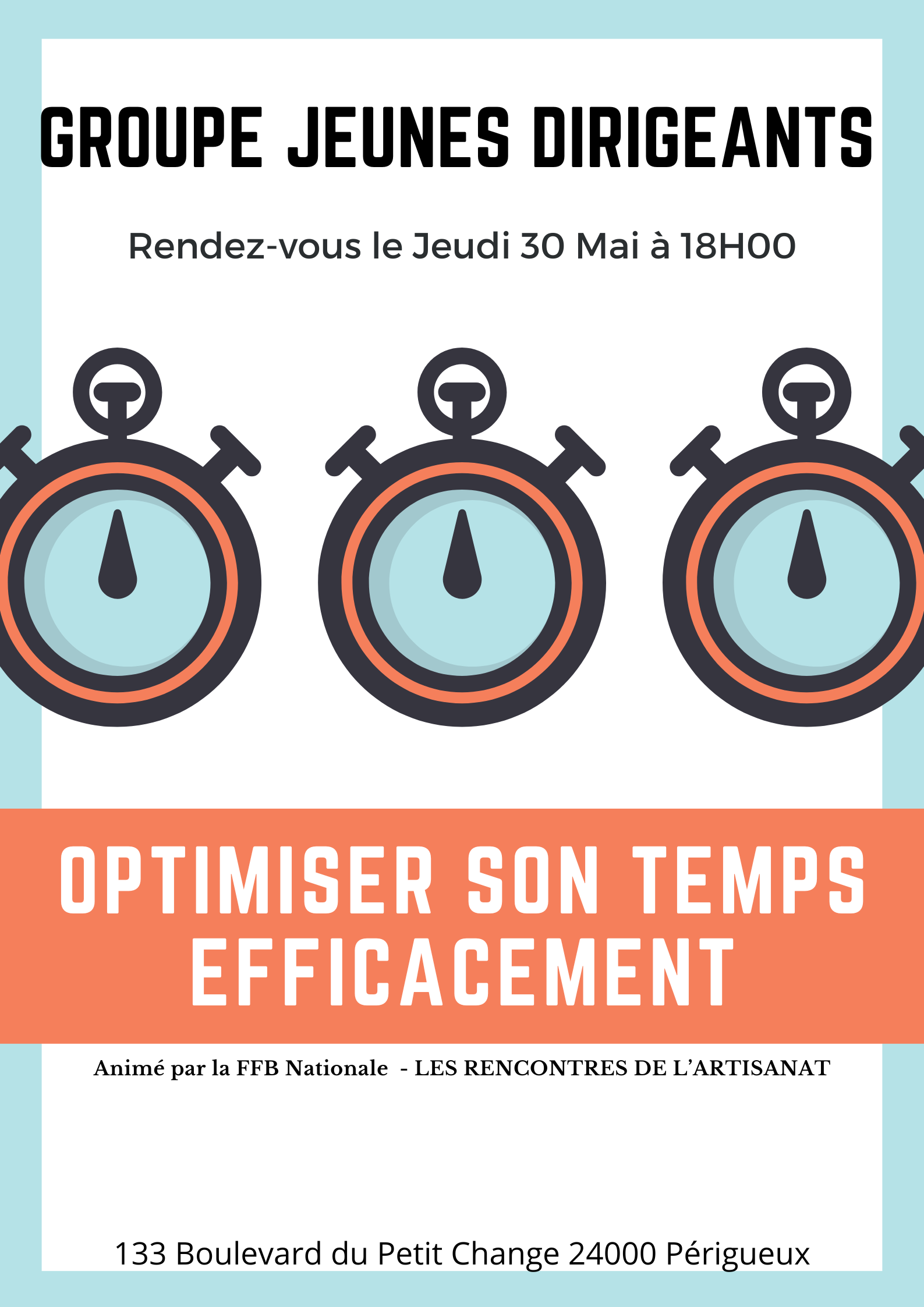 Visuel rencontre du Groupe Jeunes Dirigeants du 30 mai 2024