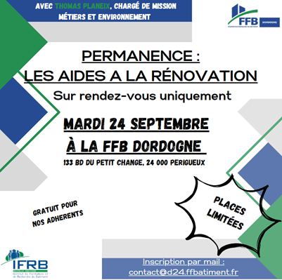 Visuel Permanence aides à la réno du 24 septembre 2024