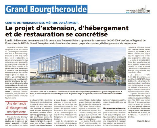 projet d'extension, d'hébergement et de restauration