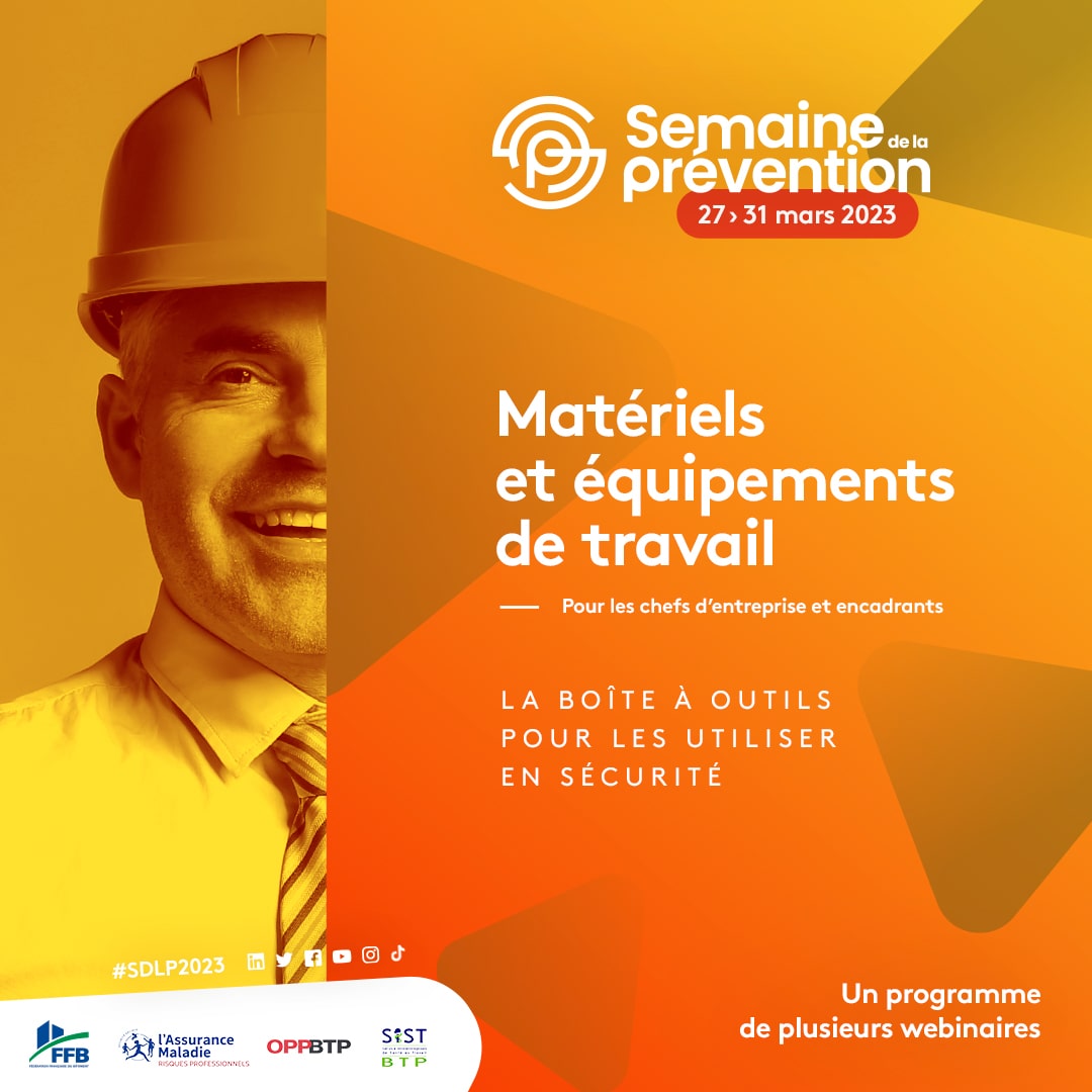 Webinaire semaine de la prévention : matériels et équipements de travail